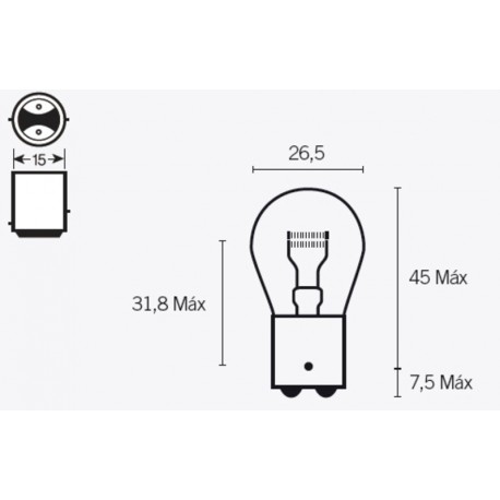 Ampoule TECNIUM S25 12V 21/5W